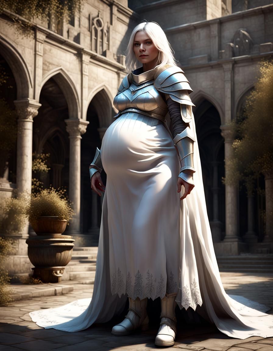 Pregnant Knight in Armor: Fantasy Concept Art