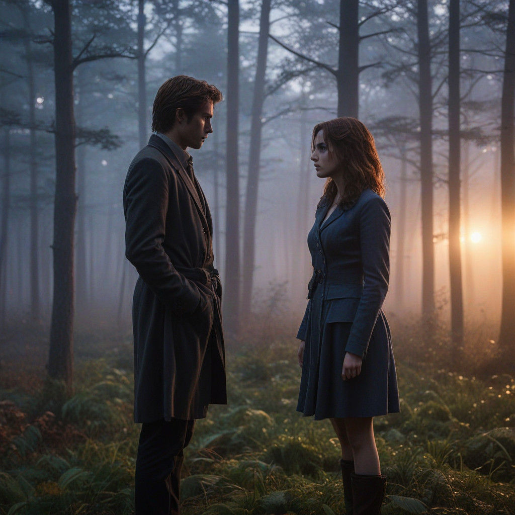 Epic Edward and Bella in Misty Twilight Forest