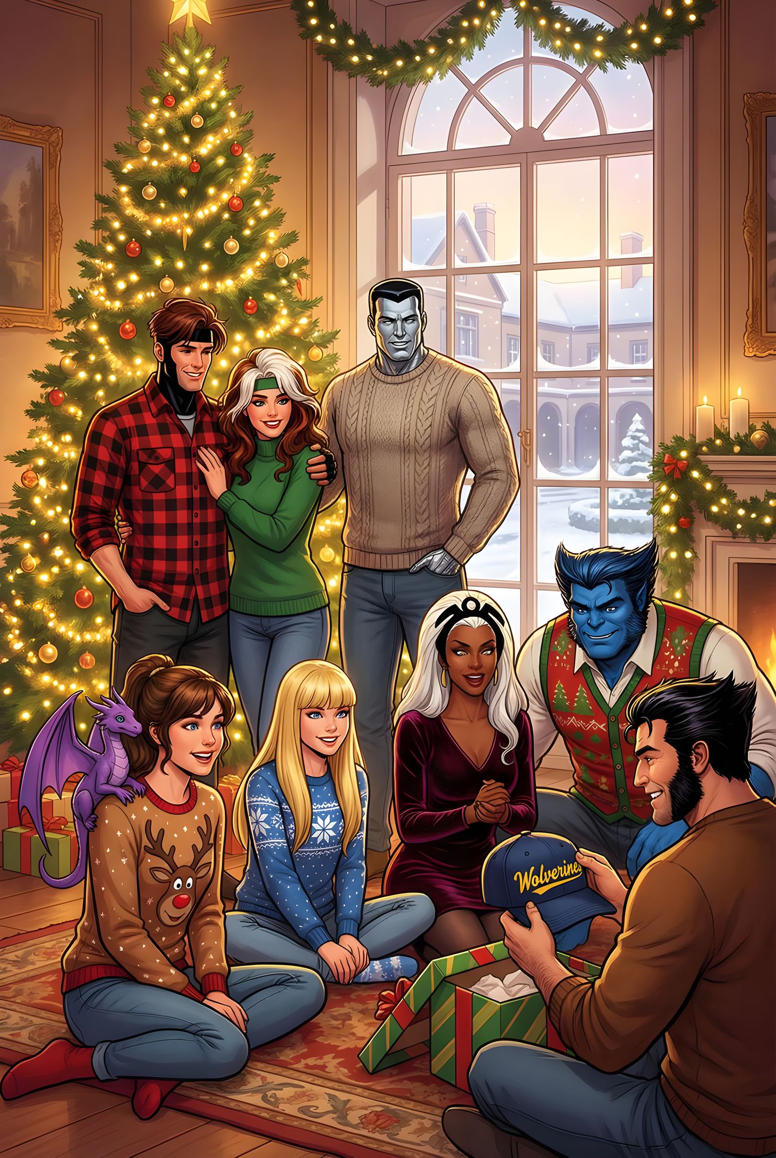 X-Men Christmas Gathering at the Mansion