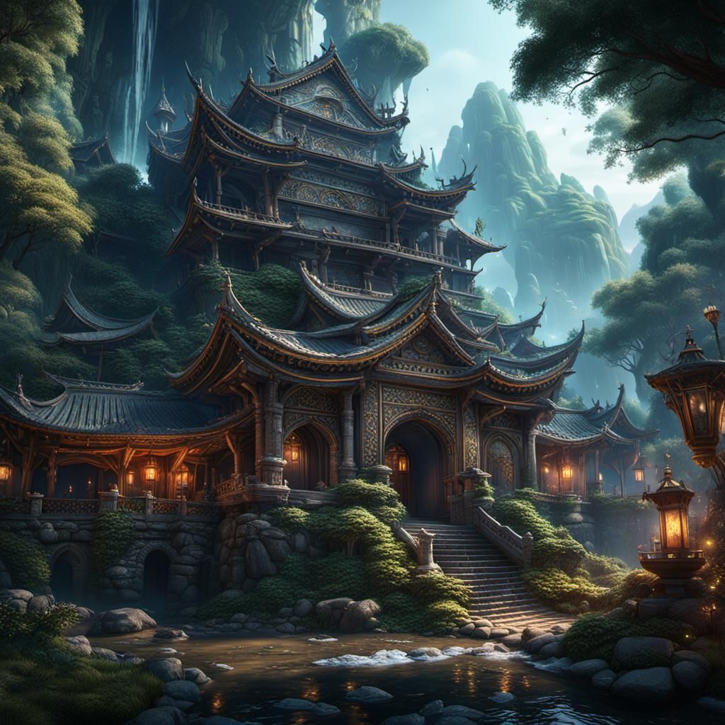 Detailed Matte Painting of Susi Yam in Unreal Engine