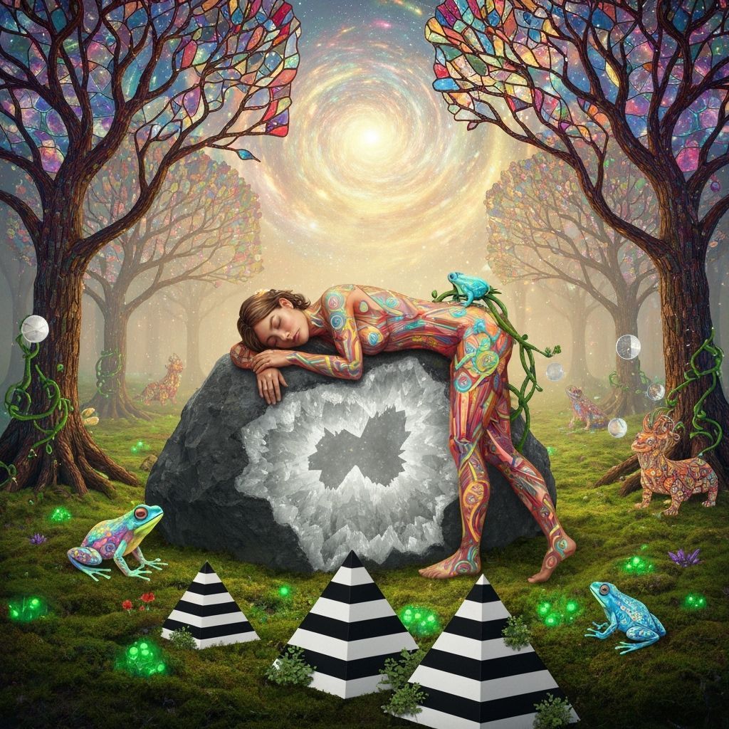 Dreamlike Forest Glade with Bioluminescent Moss