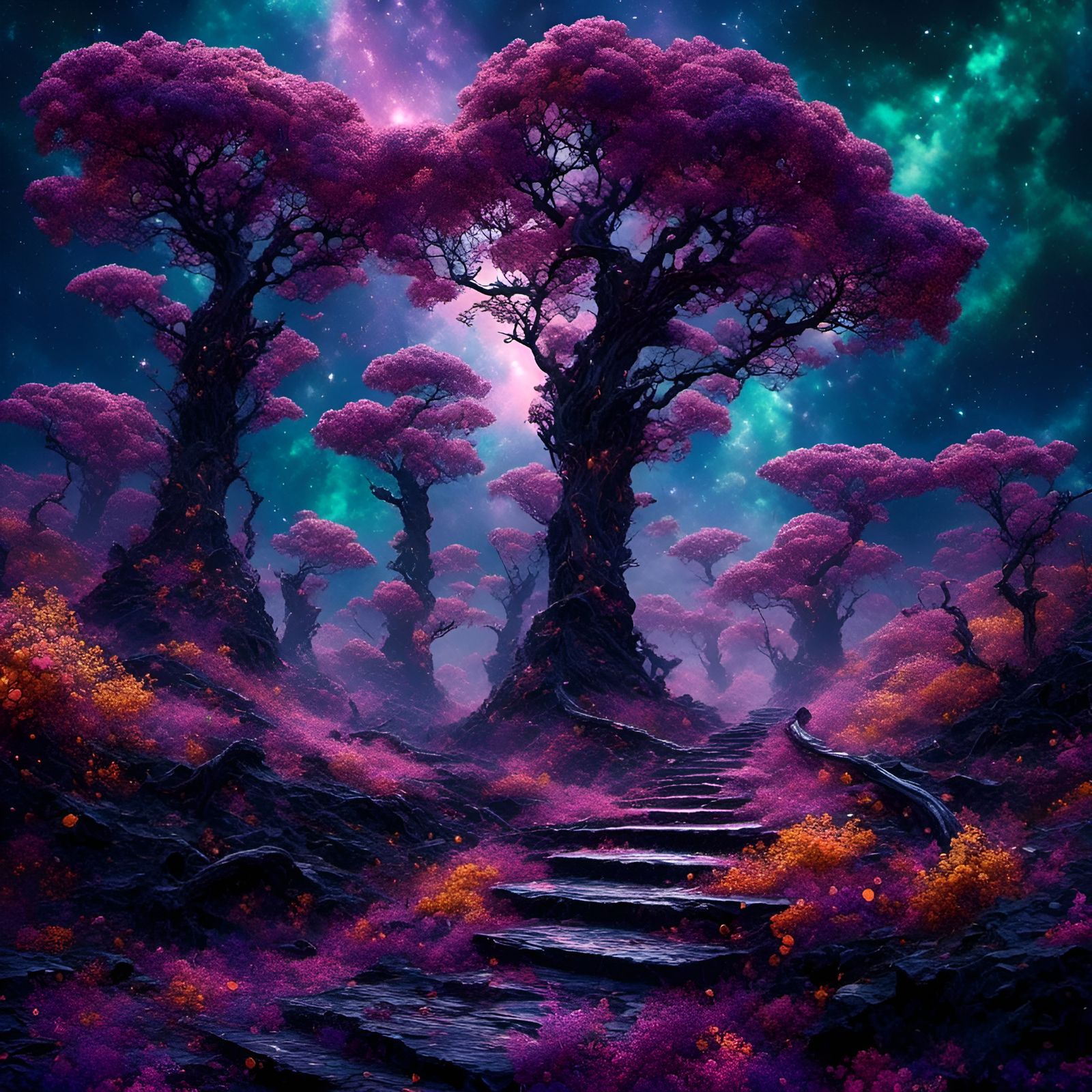 Lush Bioluminescent Forest of the Consortium