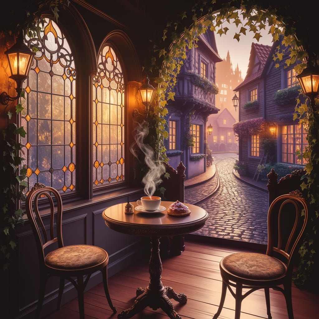 Enchanted Cafe in Golden Afternoon Light