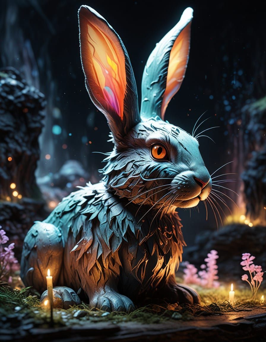 Surreal Easter Bunny in a Cosmic, Hyper-Realistic Dreamscape
