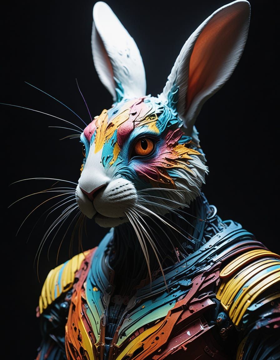 Ethereal Easter Bunny in Cosmic Dreamscapes