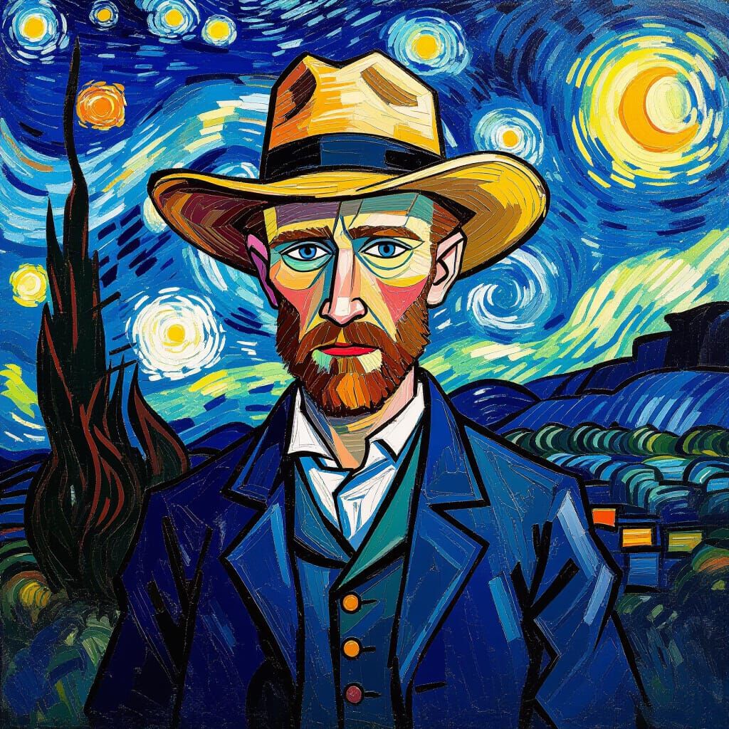 Impasto Anime Style Adaptation of Van Gogh Masterpiece