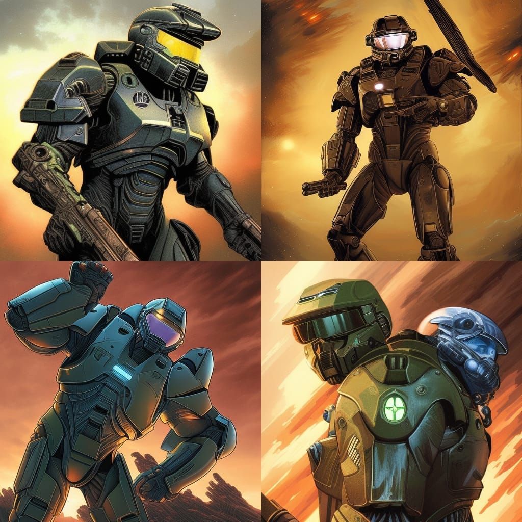 Master Chief in Comic Book Style