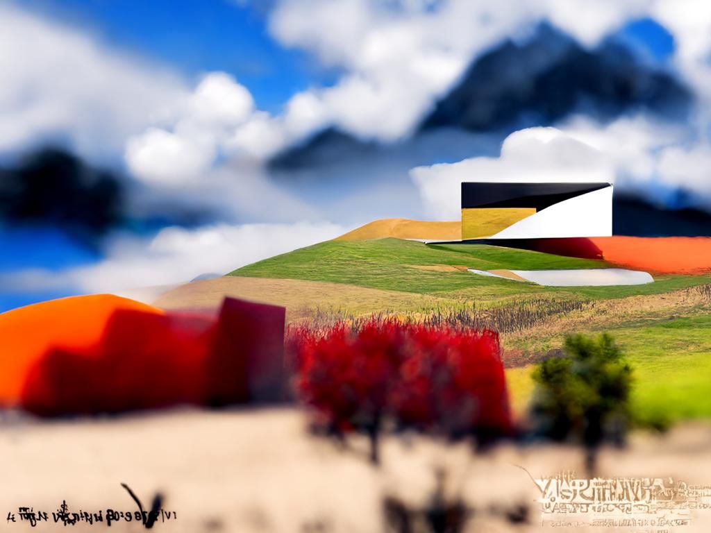 Suprematism Landscape Vista in Detailed Painting Style
