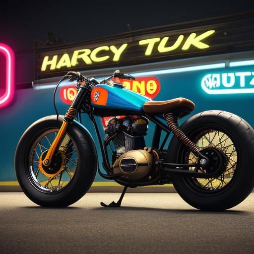 Volkswagen Bug Harley Davidson Mashup on Drag Strip