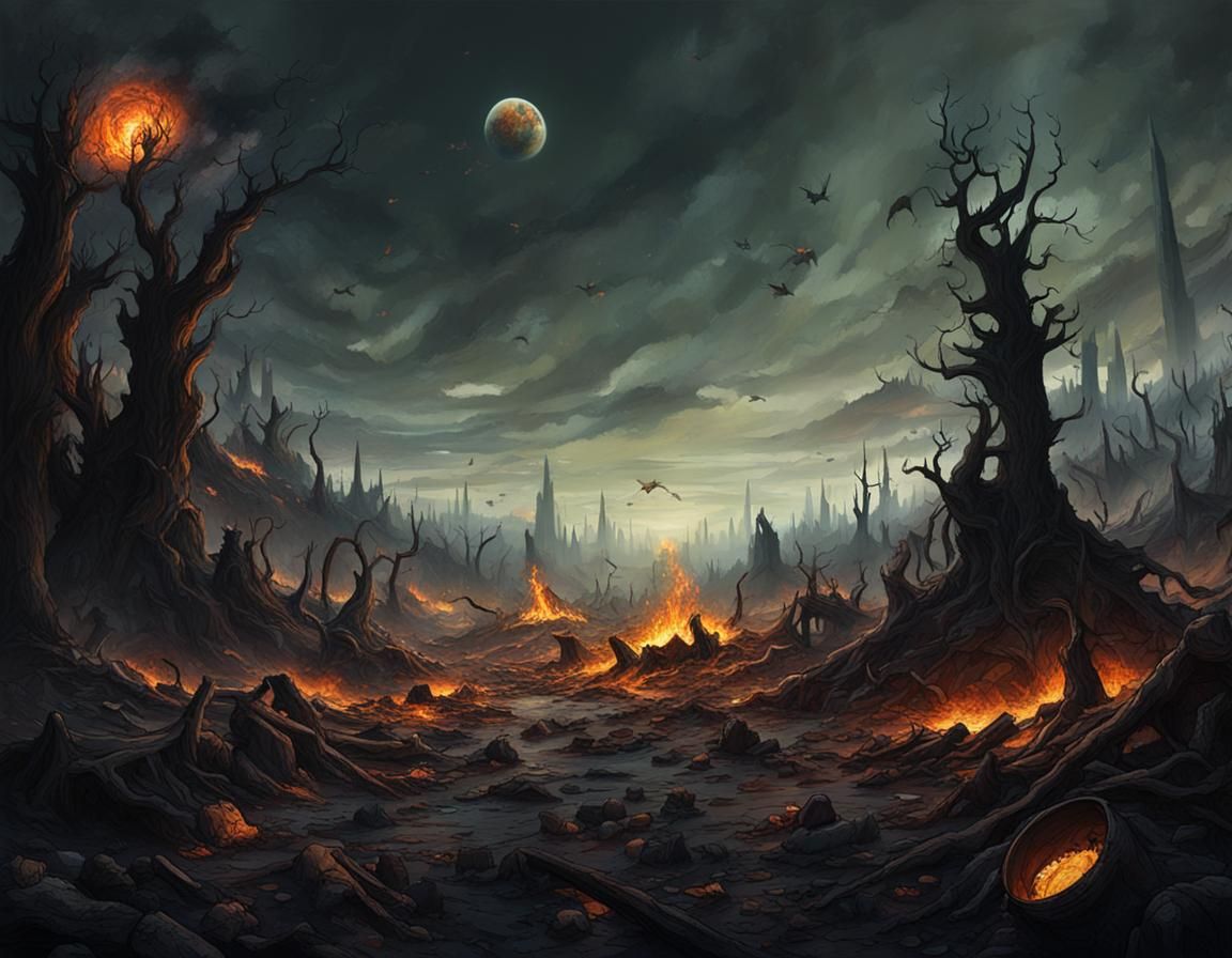 Post-Apocalyptic World of Fire and Decay