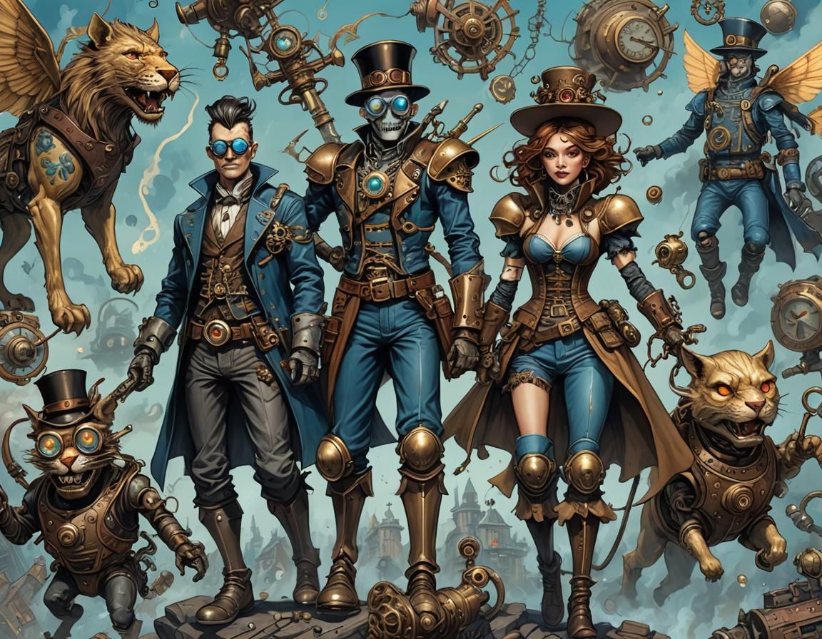Steampunk Wizard of Oz Fantasy Illustration