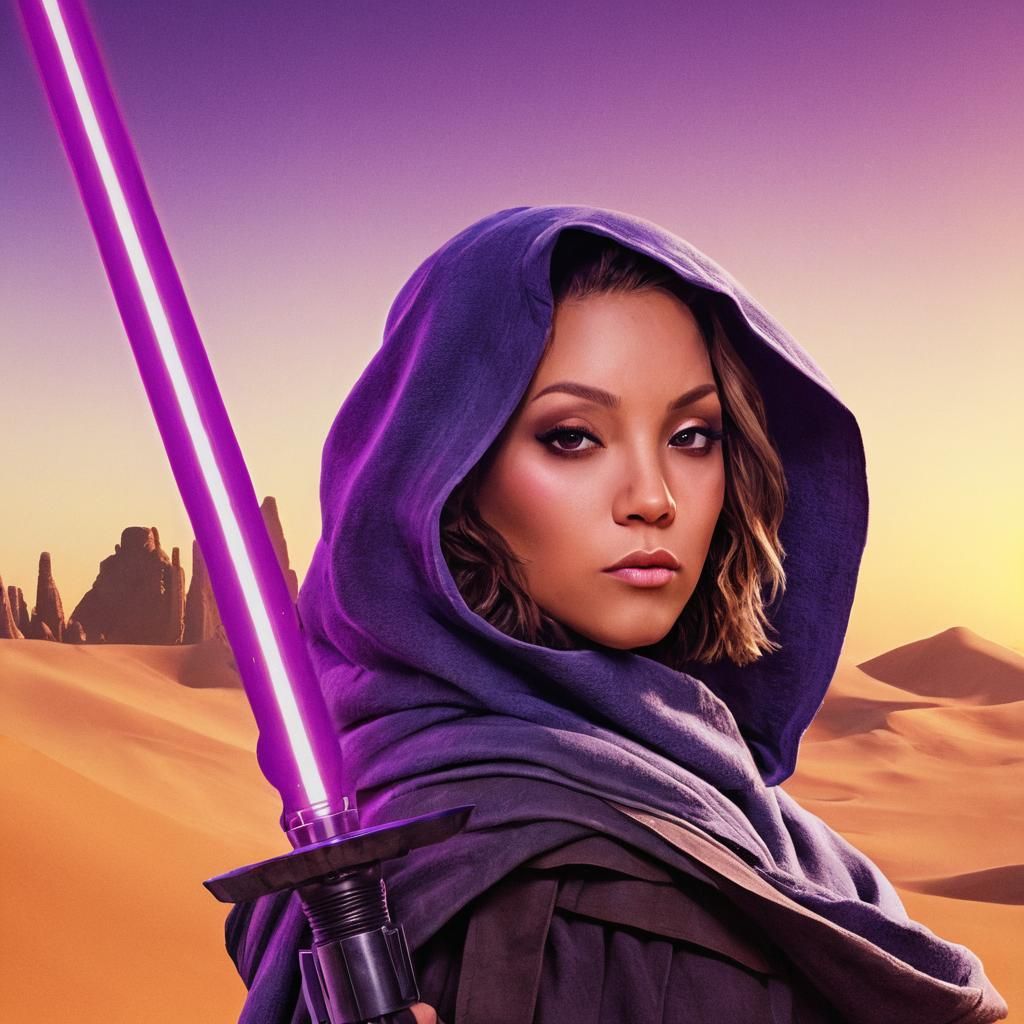 Jedi Master with Purple Saber on Tatooine