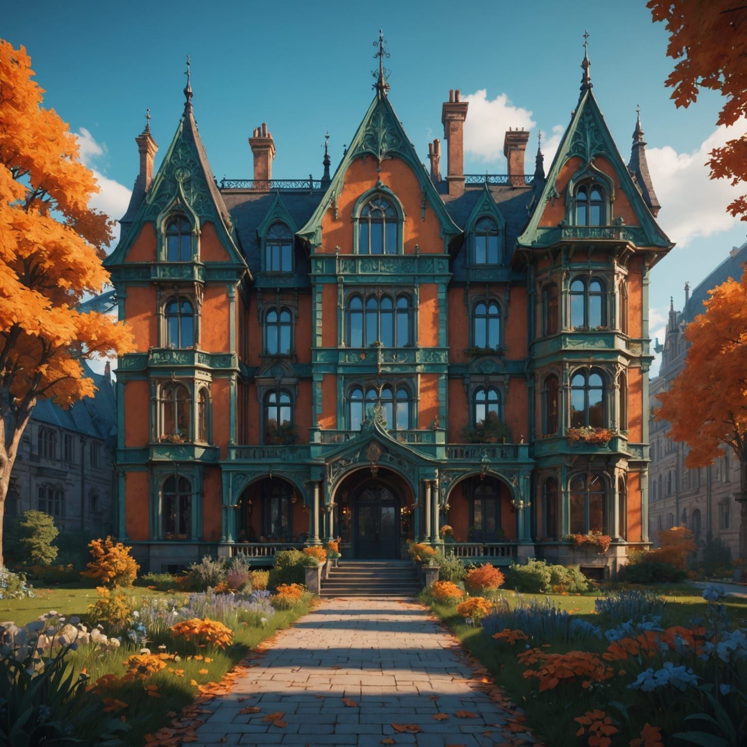 Gothic Revival Mansion Concept Art