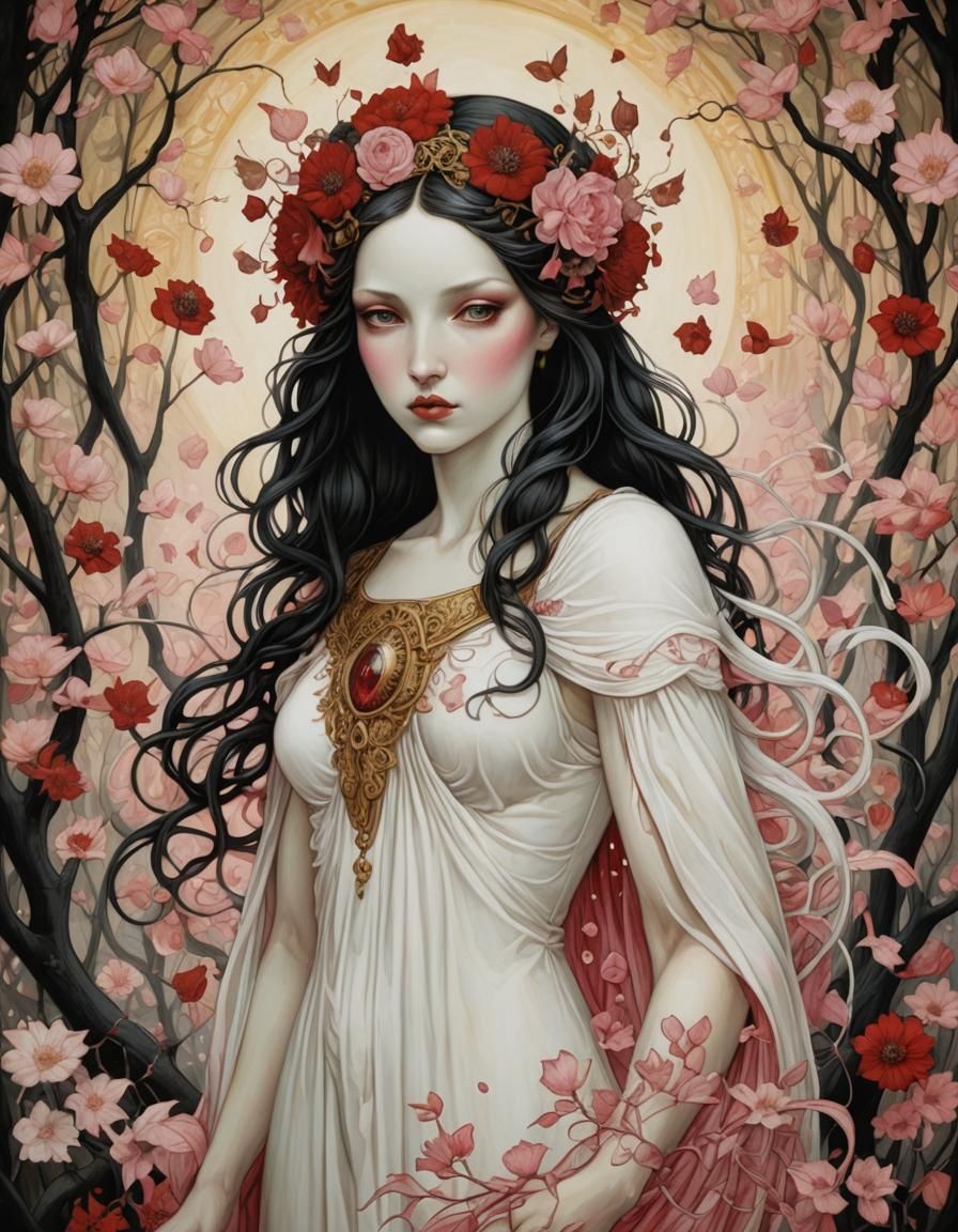 Persephone Goddess in Fantasy Art Style