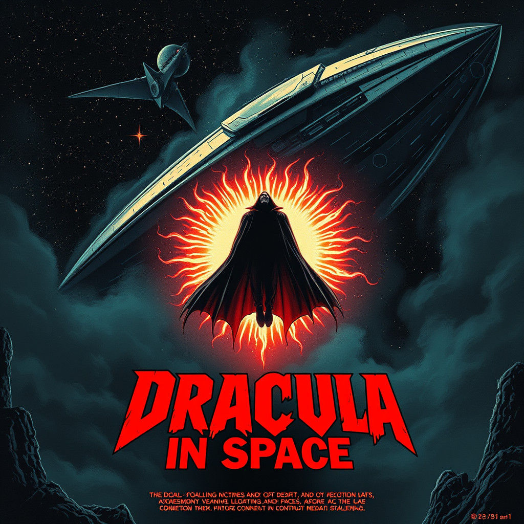 Dracula In Space: Gothic Horror Movie Poster