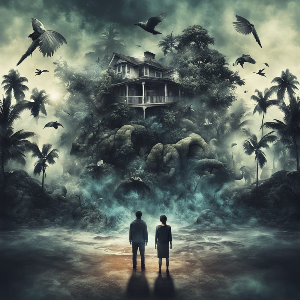 Surreal Monster Rises from Tropical Paradise