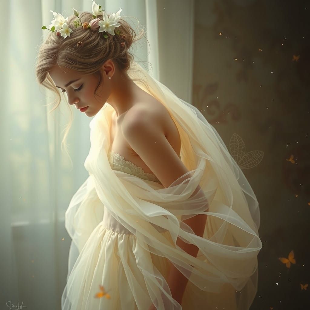 Delicate Pastel Bride in Dreamy Ethereal Atmosphere