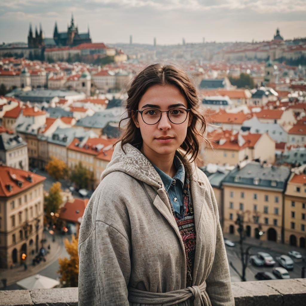 Greek Girl in Prague: Soft Focus Portrait