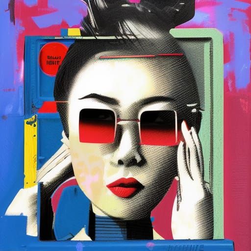 Provocative Parking Attendant in Precisionist Digital Art