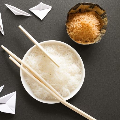 Ice Spice Eating Rice in Origami Style