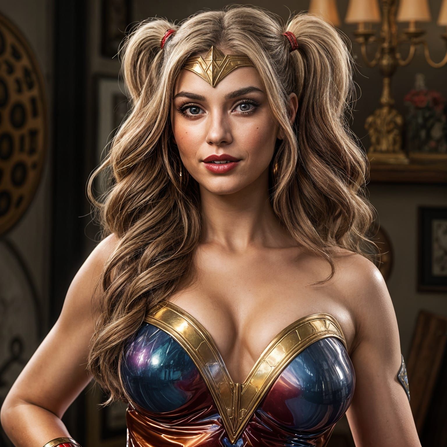 Wonder Woman Harley Quinn in Latex