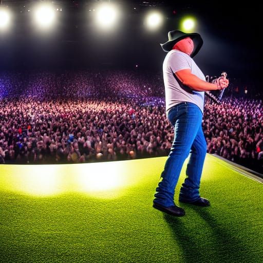 Garth brooks playing to a huge concert crowd Professional ph...