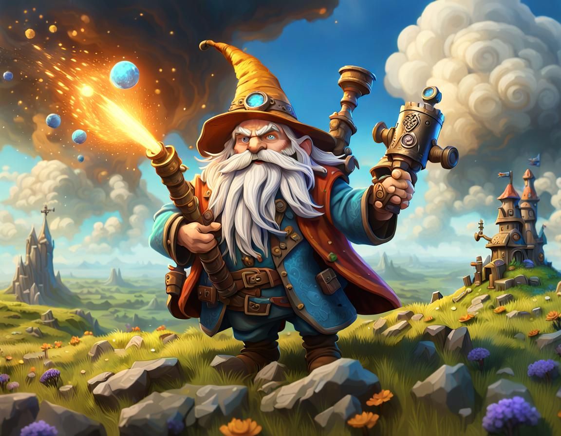 Rock Gnome Artificer with Arcane Cannon in Workshop