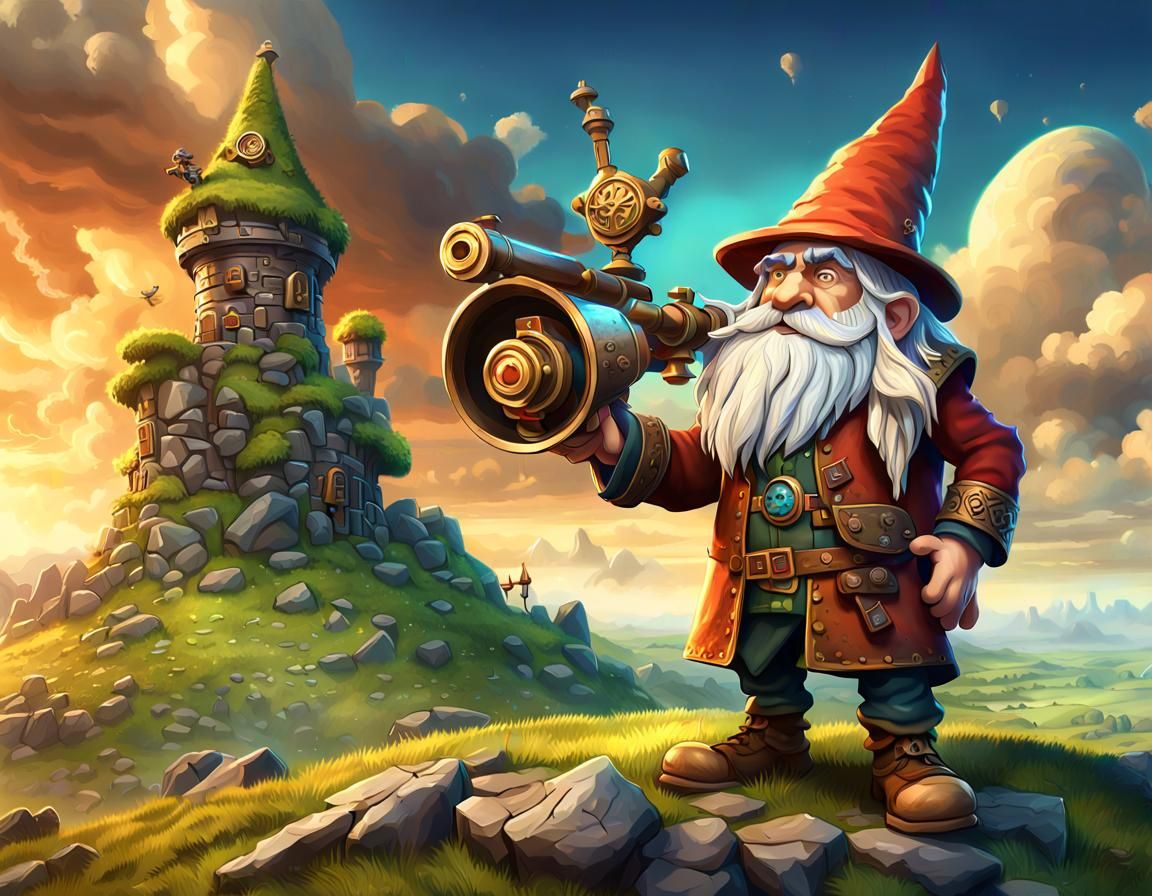 Gnome Artificer in Whimsical Fantasy Art Style
