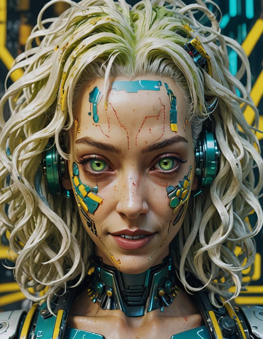 Cyberpunk Robot Lilu on Magazine Cover