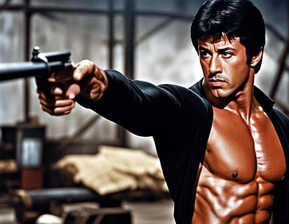 Hyperrealistic Bruce Lee as Young Sylvester Stallone