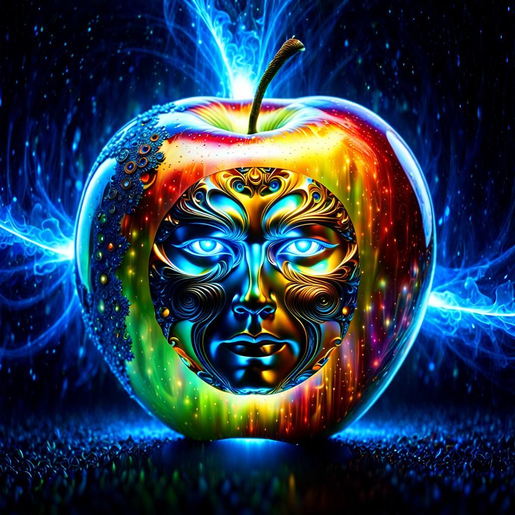 Celestial Apple Turns Into Fractal Apple-Man