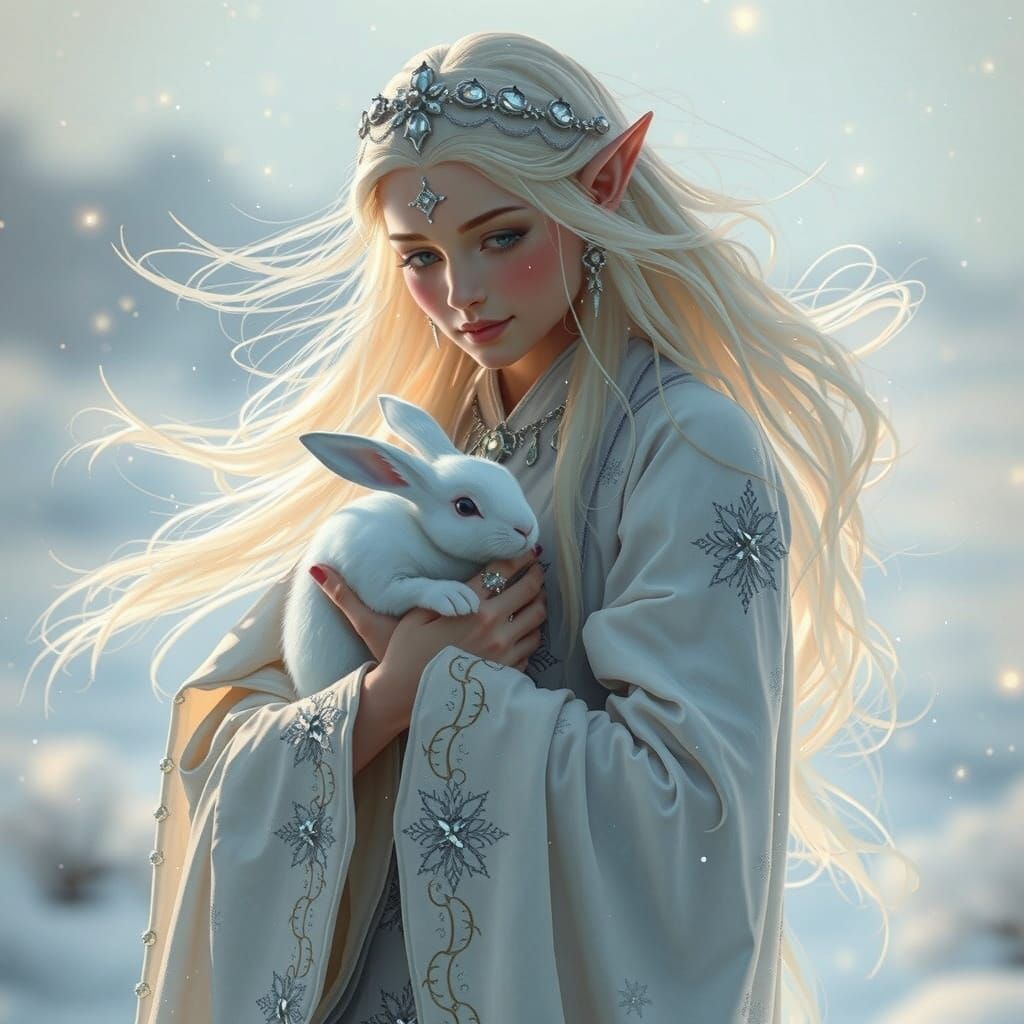 Ethereal Elf Queen in Winter Wonderland
