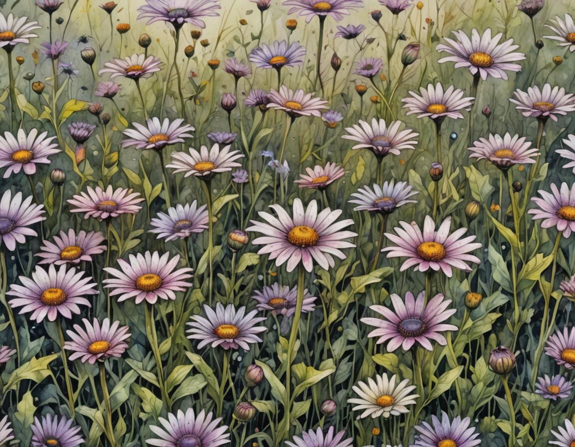 African Daisies in Whimsical Watercolor