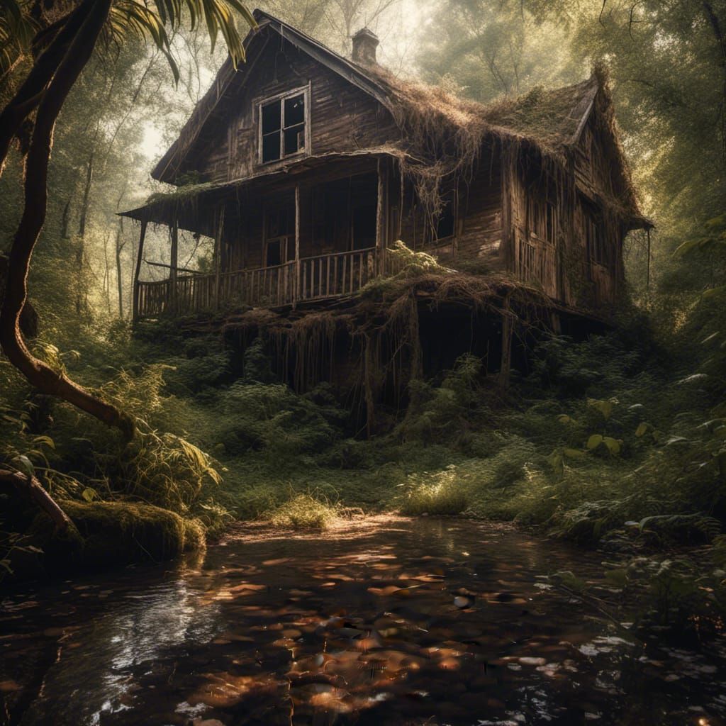 Derelict cabin in the jungle