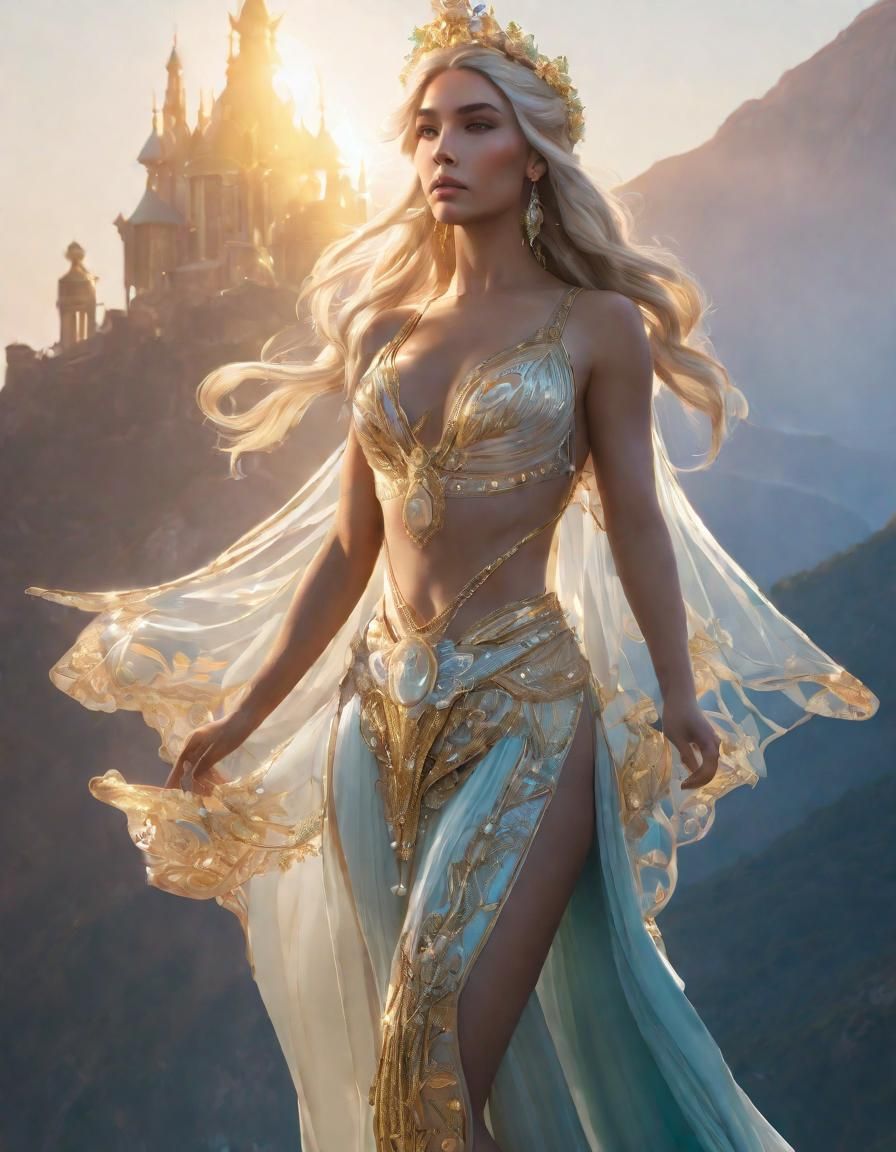 Belle déesse des perles et du verre