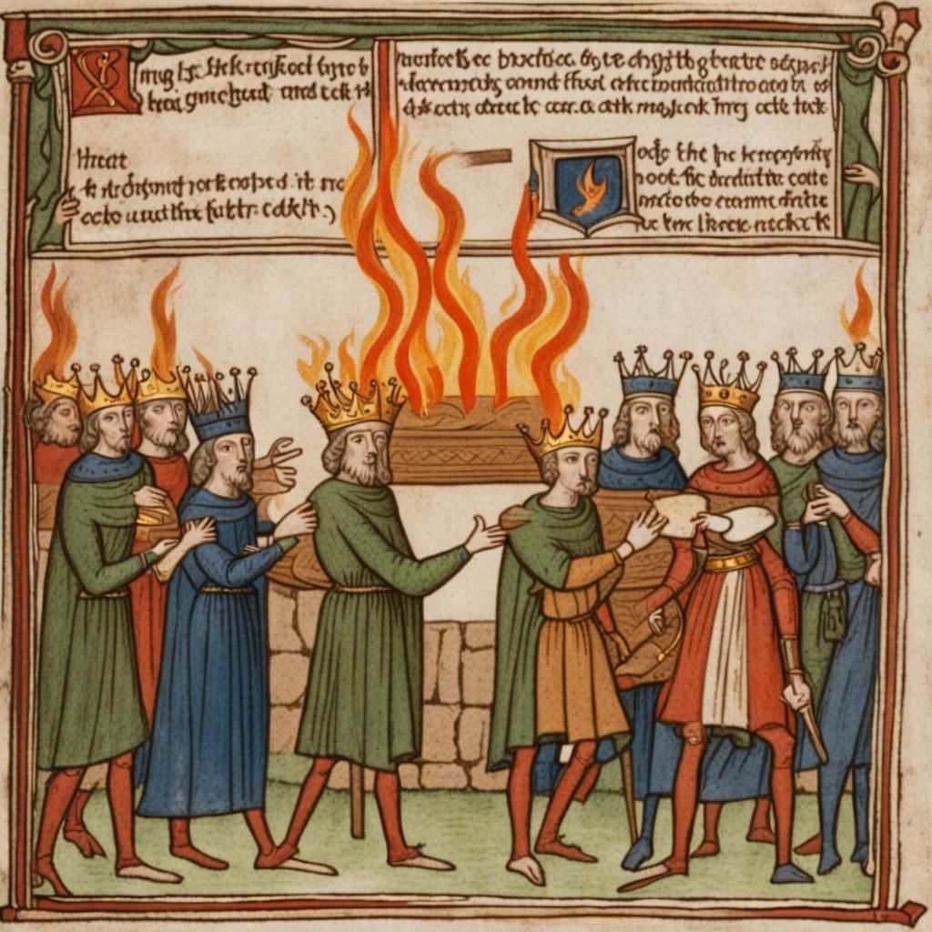 King Alfred Burning Cakes: Medieval Manuscript Art
