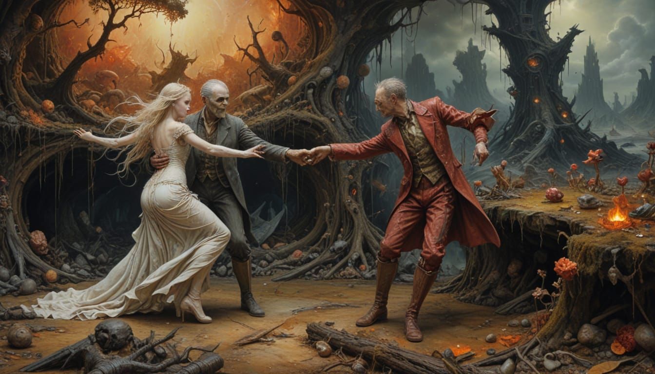 Dix and Schwitters Tango in Surreal Abstract Wonderland