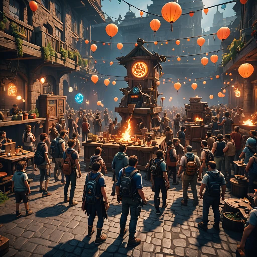 Epic Friday Party in 3D Game Cinematic Style