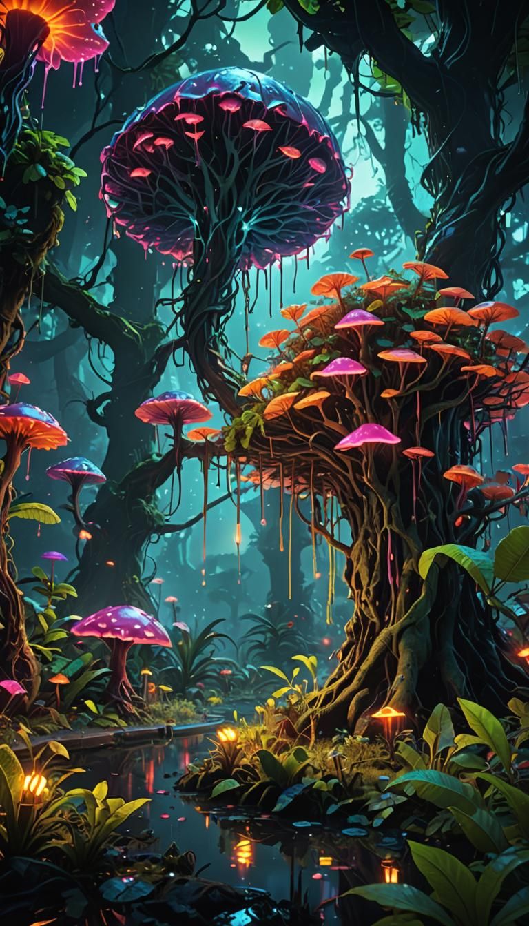 Neon Forest Virus in Detailed Matte Painting