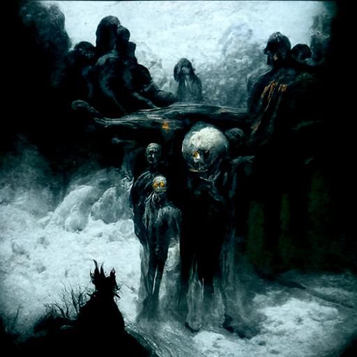 Horrific Purgatory Scene in the Style of Gustave Doré