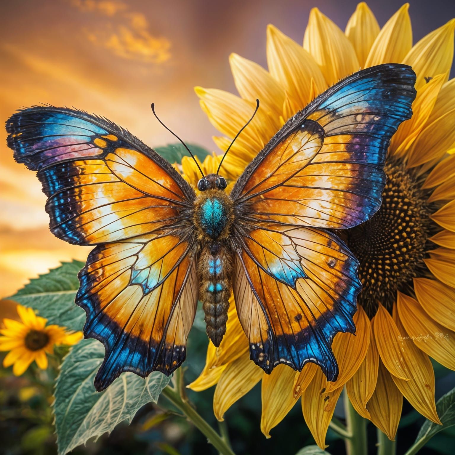 Moth and Sunflowers 2