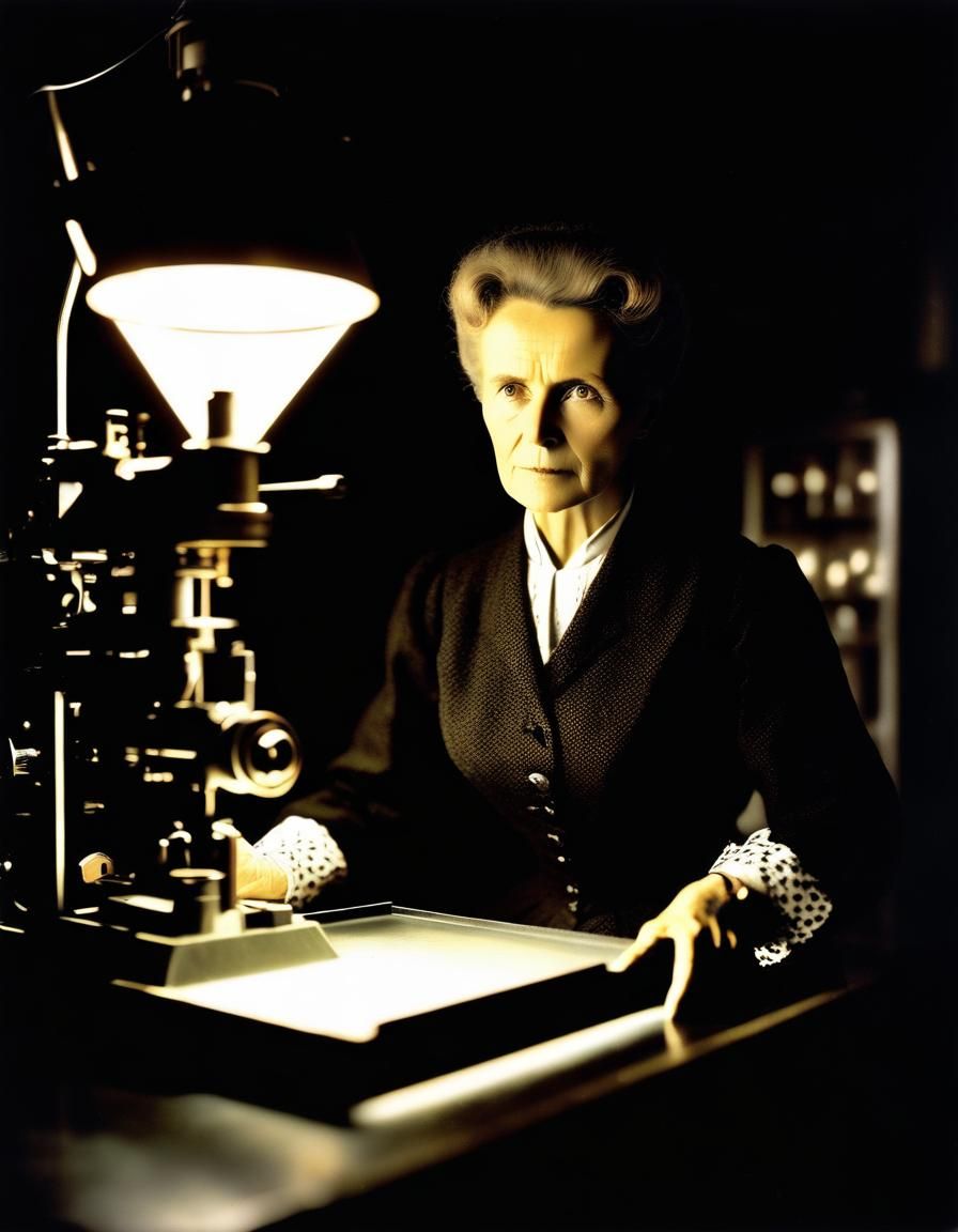 A wide angle image of the infamous physicist Marie Curie loo...