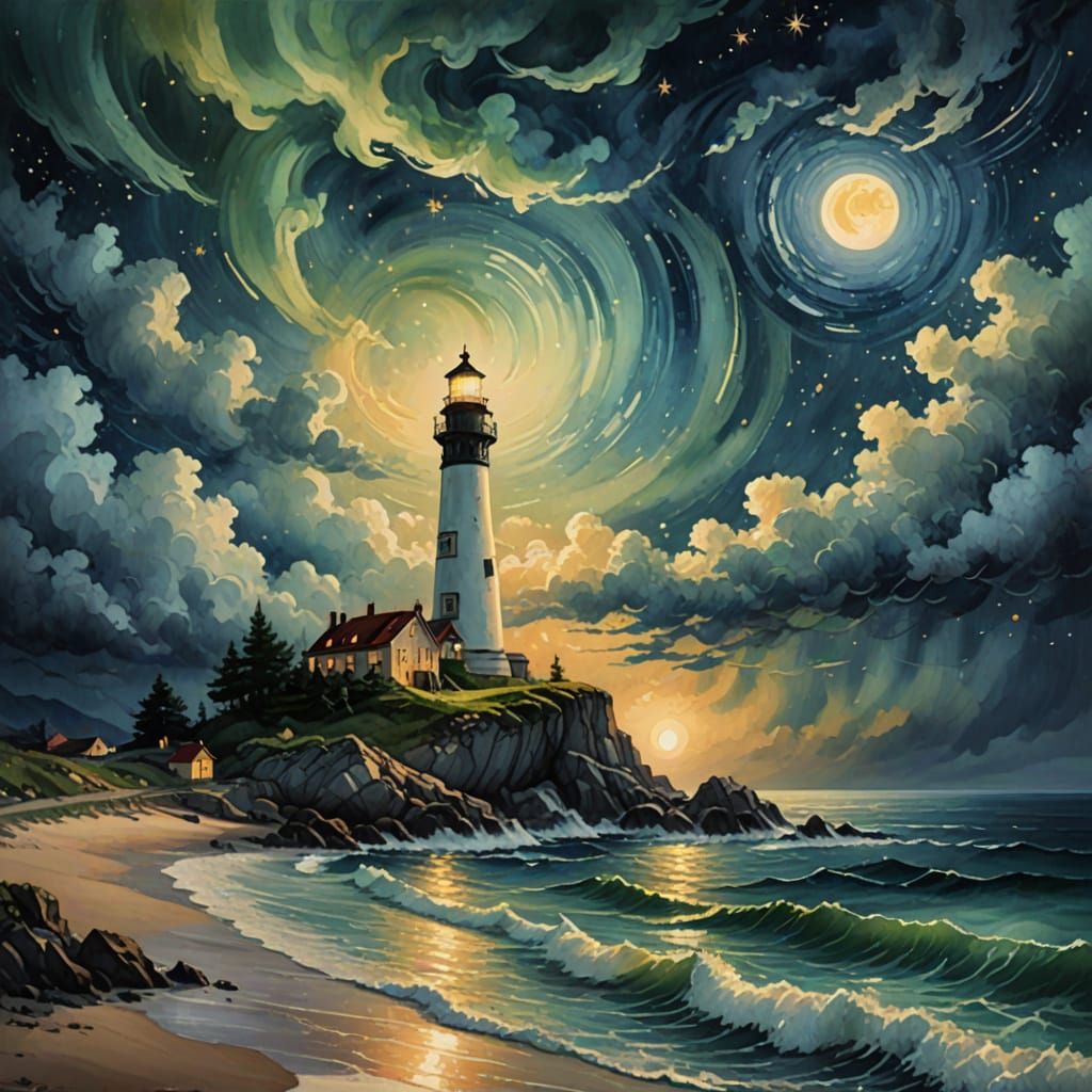 Ethereal Van Gogh-Inspired Watercolor Masterpiece