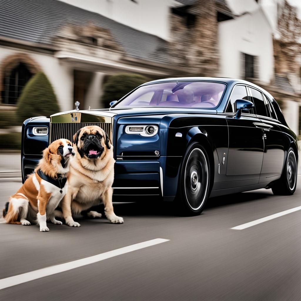 Dog Drives a Rolls Royce Phantom