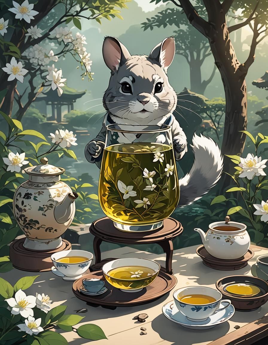 Chinchilla's Tea Time: Anime Style Chinese Garden