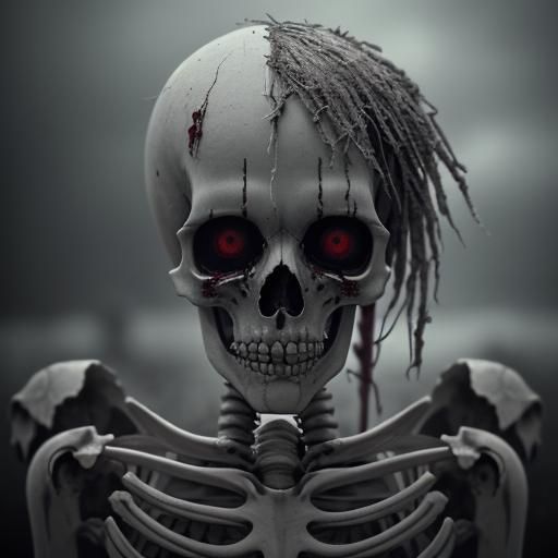 Bloody tears from a lonely skeleton