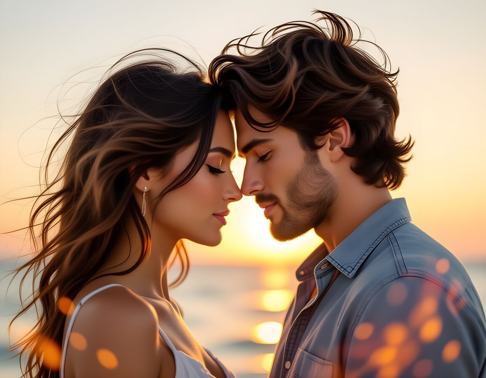 Passionate Embrace: Hyperrealistic Splash Art Portrait