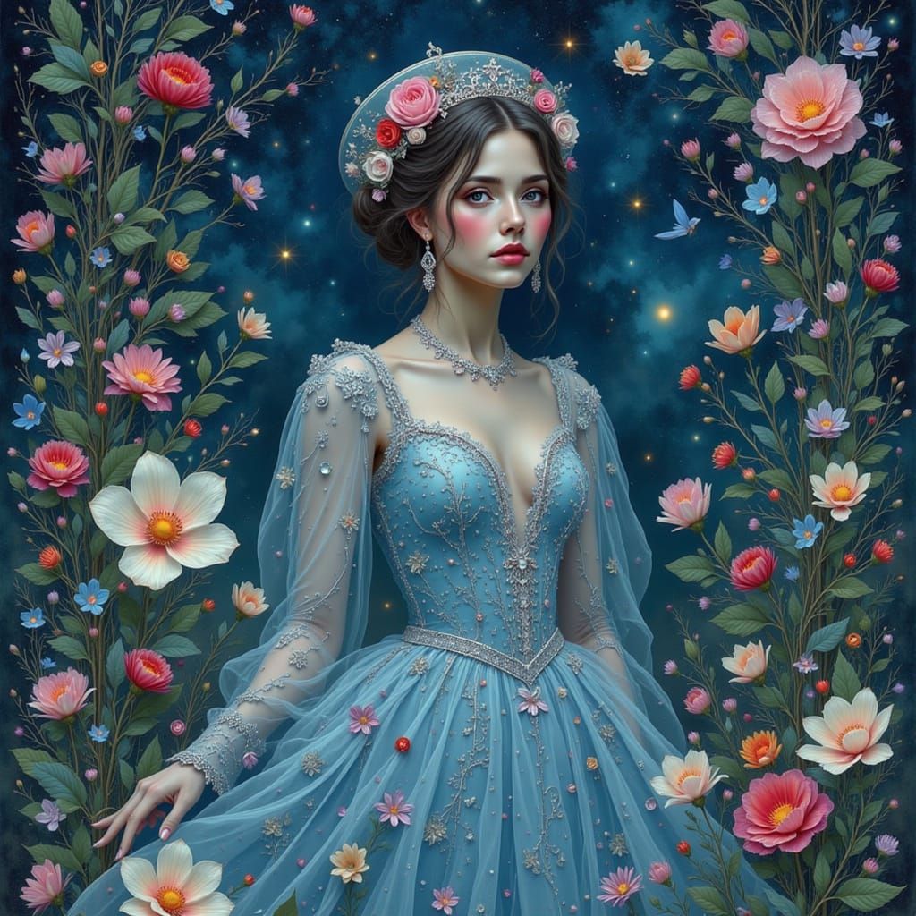 doe and beautiful Scarlett O'Hara in constellation, beautifu...