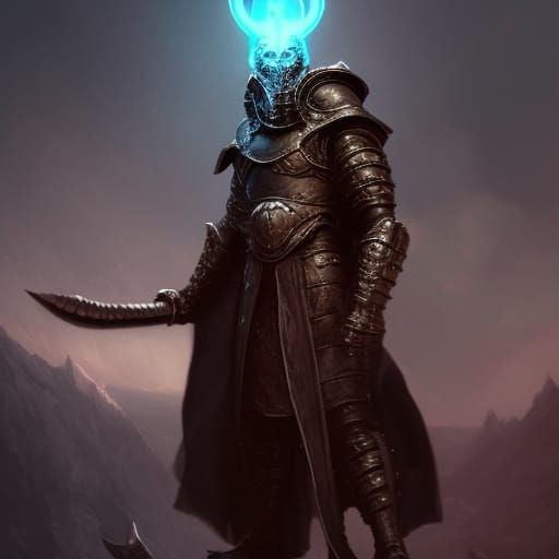 Dragonborn Warrior in Dark Fantasy Concept Art