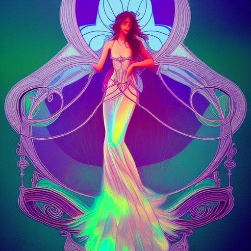 Ethereal Beauty in Art Nouveau Style